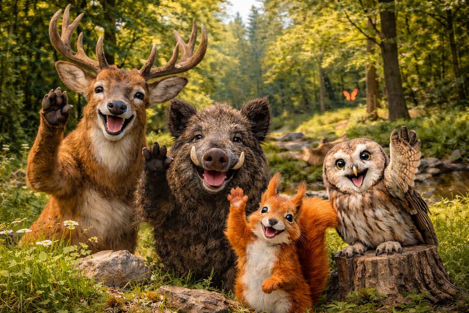 Tiere im Wald - Wildpark in München