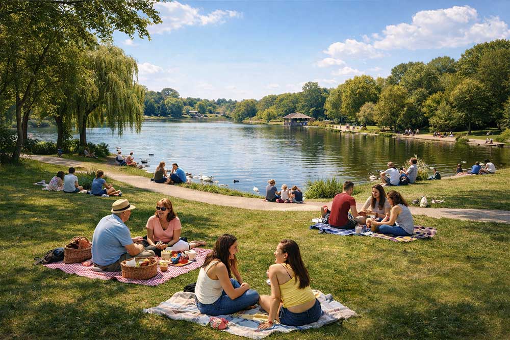 In der Freizeit, chillen am See in München